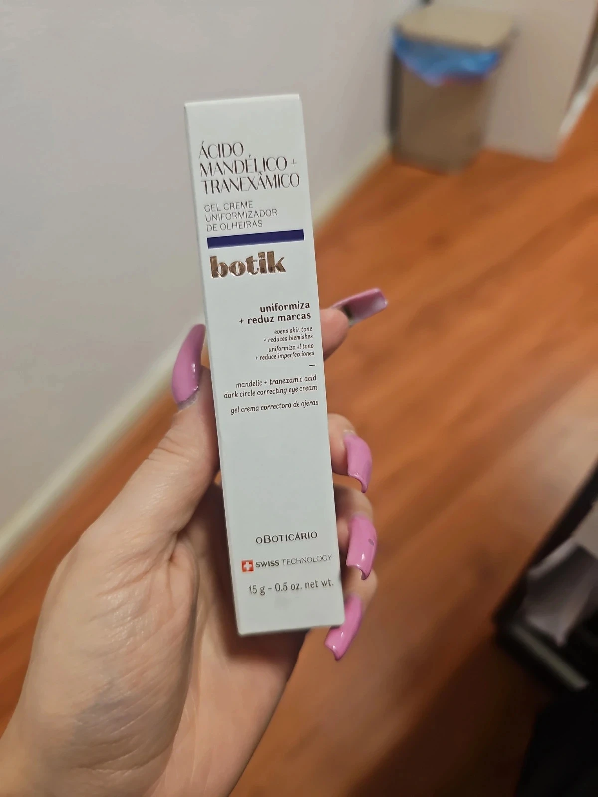 Gel Creme Uniformizador de Olheiras Ácido Mandélico + Tranexâmico Botik 15g